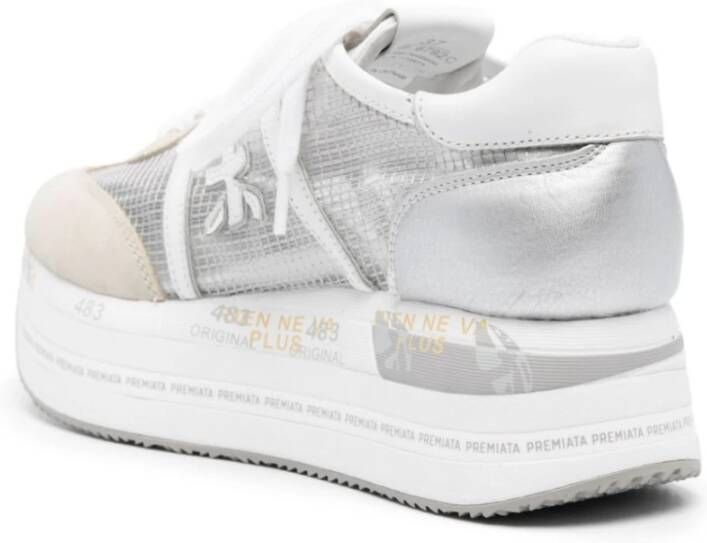Premiata Platform Sneakers met Semi-Transparant Net Gray Dames