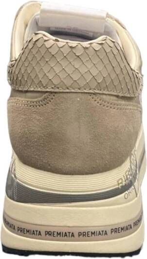 Premiata Beth Sneaker van Suède en Nylon Beige Dames