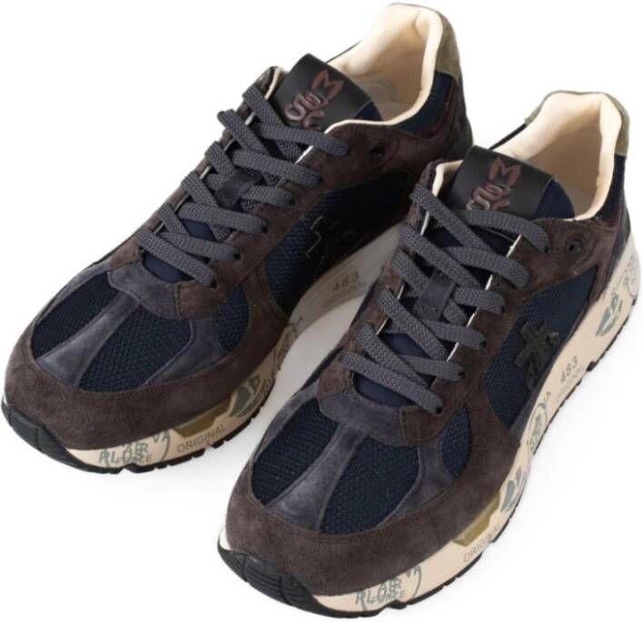 Premiata Blauw Bruine Sneakers Multicolor Heren