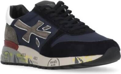 Premiata Blauwe en witte leren sneakers Blue Heren