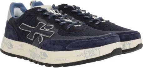 Premiata Blauwe lage sneakers met rubberen zool Blue Heren