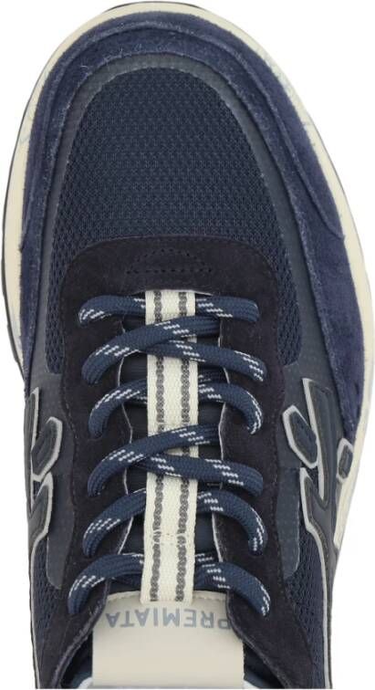 Premiata Blauwe lage sneakers met rubberen zool Blue Heren