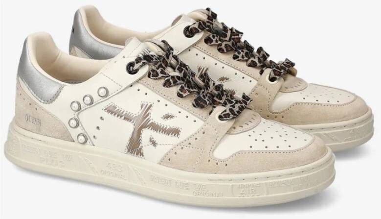 Premiata Blauwe Leren Sneakers White Dames