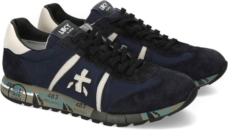 Premiata Blauwe Lucy Lage Sneakers Blue Heren