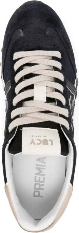 Premiata Blauwe Panel Sneakers met Lurex Details Blue Dames