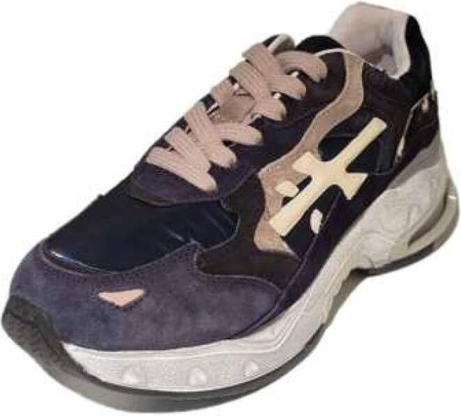 Premiata Blauwe Sharky D Nylon Suede Sneakers Blue Dames