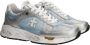 Premiata Zilveren Leren en Technische Stof Sneakers Gray Dames - Thumbnail 7