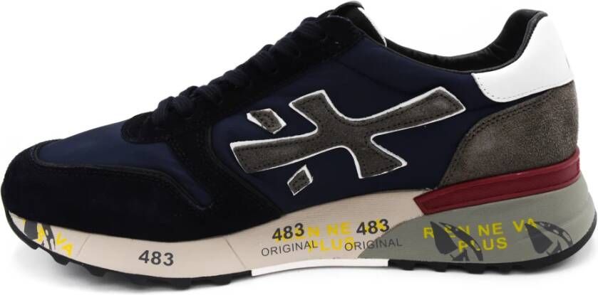 Premiata Blauwe Sneakers met Leren Voering en Rubberen Zool Blauw Heren