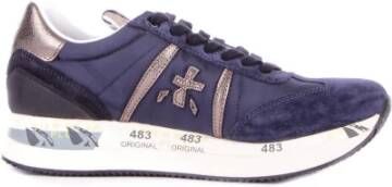 Premiata Blauwe Sneakers met Logo Details Blue Dames