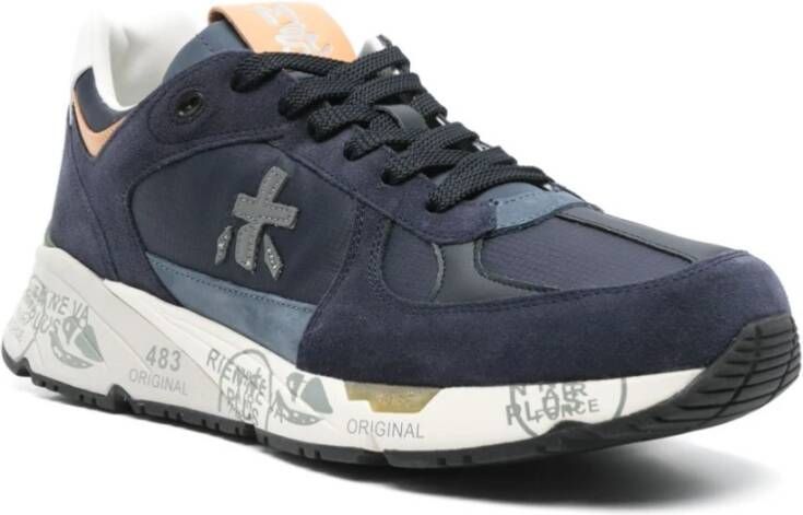 Premiata Blauwe Sneakers Verhoog Stijl Comfort Blue Heren