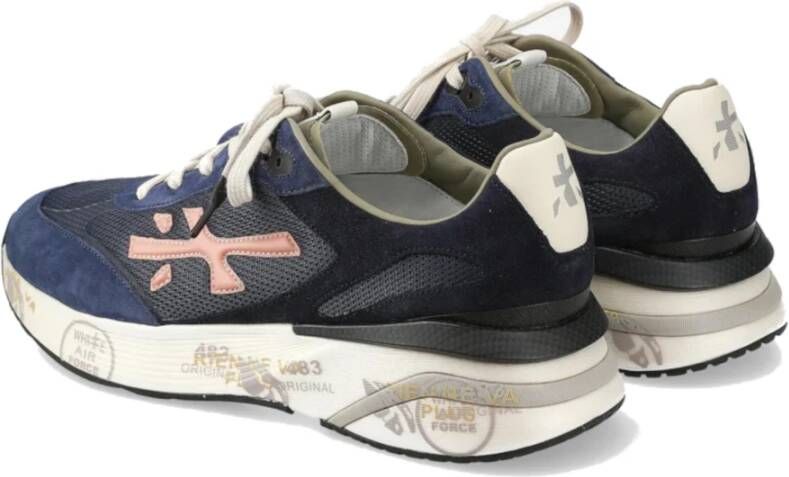 Premiata Blauwe Suède en Mesh Sneaker Blue Heren