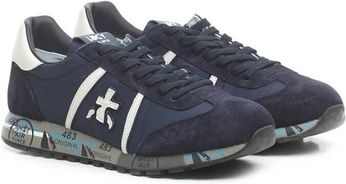 Premiata Blauwe Suède en Stoffen Sneakers Blue Heren