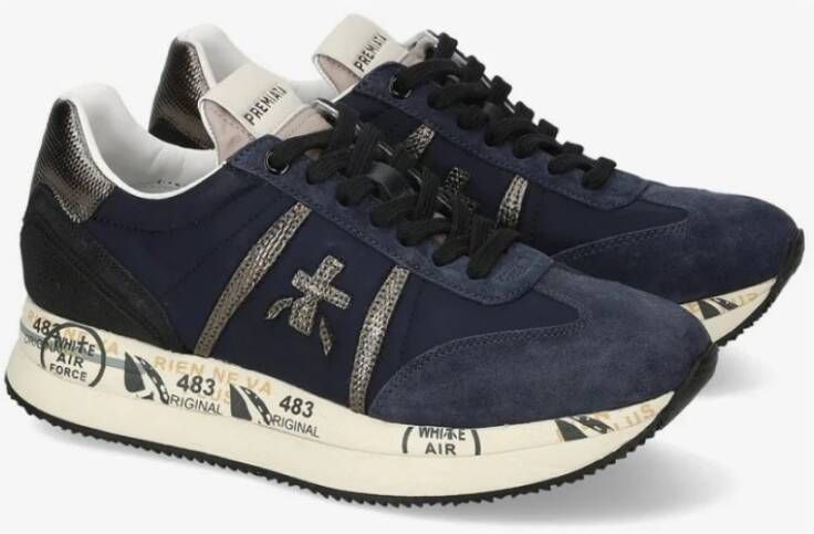 Premiata Blauwe Suède en Stoffen Sneakers Blue Heren