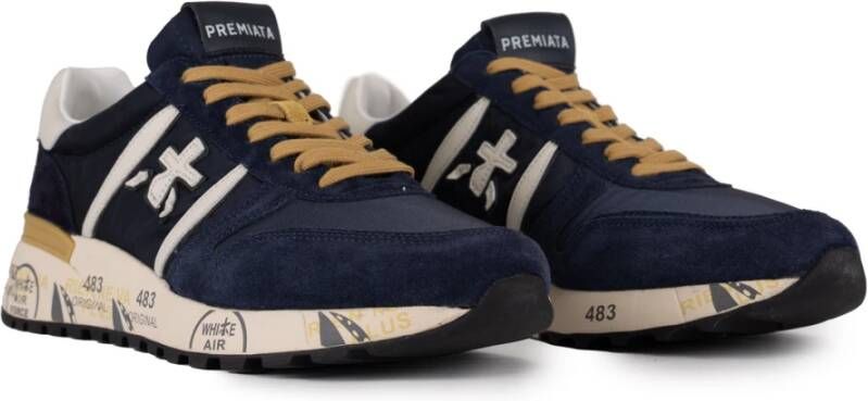 Premiata Blauwe Suède en Stoffen Sneakers Blue Heren