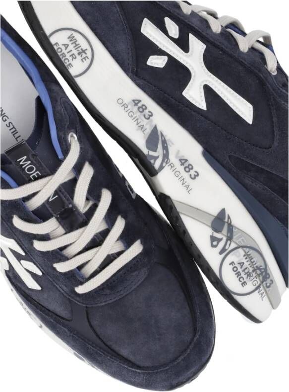 Premiata Blauwe Suède Leren Sneakers voor Heren Blue Heren