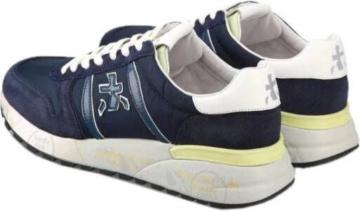 Premiata Blauwe Suède Nylon Sneakers Blue Heren