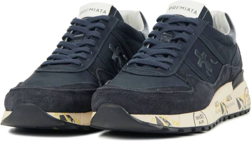 Premiata Blauwe Suède Sneakers Blauw Heren