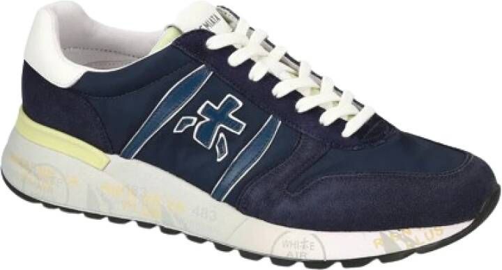 Premiata Blauwe Suède Sneakers Stijlvolle Look Blue Heren