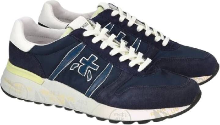 Premiata Blauwe Suède Sneakers Stijlvolle Look Blue Heren