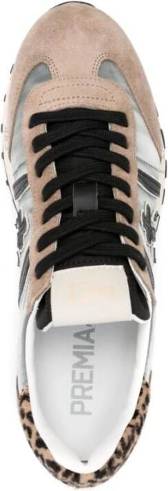 Premiata Bruine Platte Schoenen Animalier Detail Brown Dames