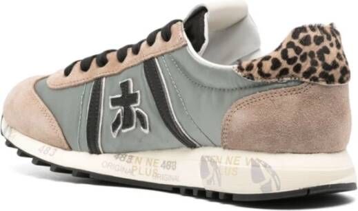 Premiata Bruine Platte Schoenen Animalier Detail Brown Dames