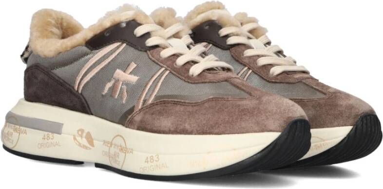 Premiata Bruine Sneaker Cassie met Uniek Ontwerp Brown Dames