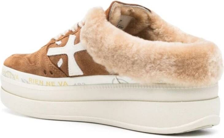 Premiata Bruine Sneakers met Shearling Trim Brown Dames