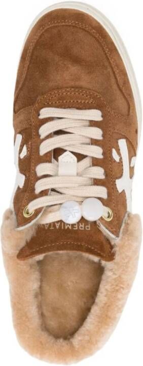 Premiata Bruine Sneakers met Shearling Trim Brown Dames