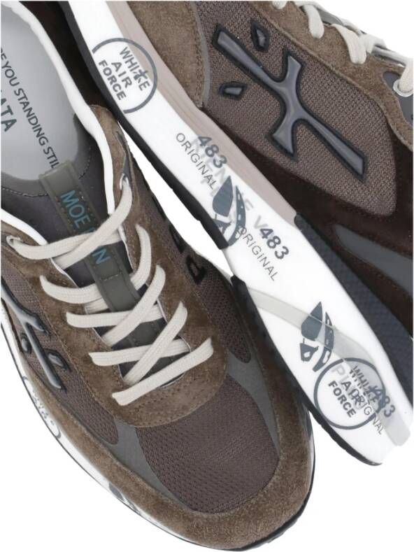 Premiata Bruine Suède Leren Sneakers met Logo Brown Heren