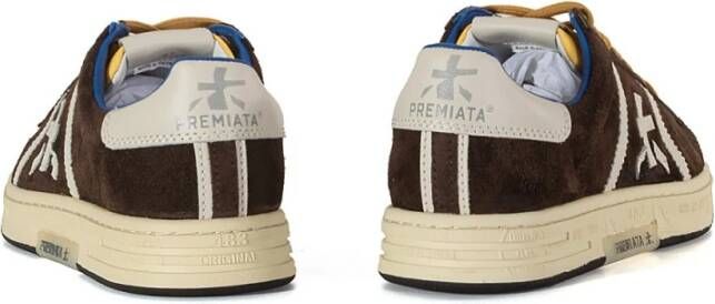 Premiata Bruine Suède Sneakers met Bedrukte Zool en Leren Logo Bruin Heren