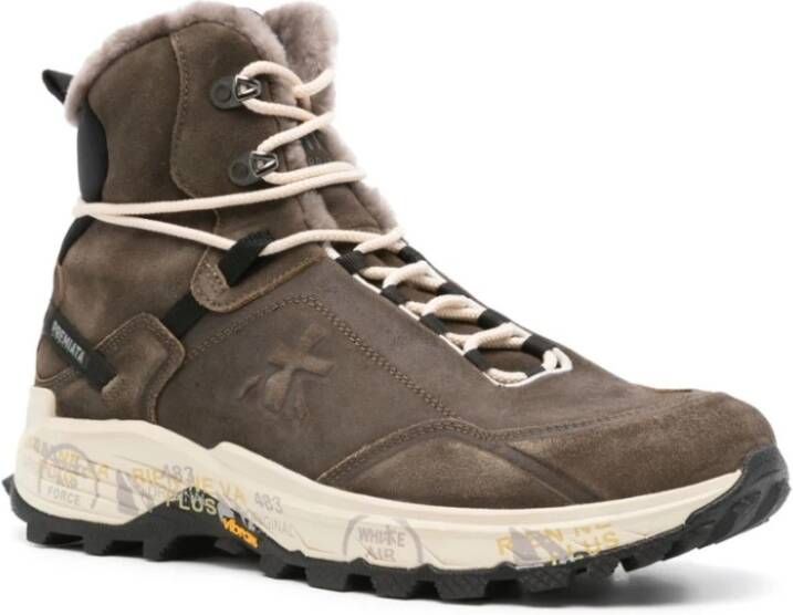 Premiata Bruine Suède Veterschoenen Brown Heren