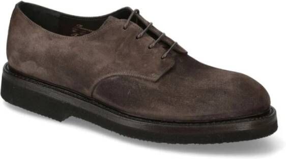 Premiata Bruine Suède Veterschoenen Derby Stijl Brown Heren