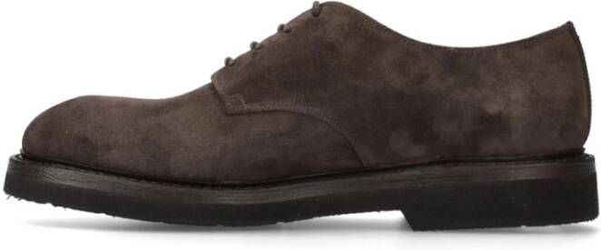 Premiata Bruine Suède Veterschoenen Derby Stijl Brown Heren