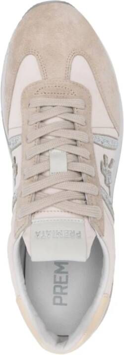 Premiata Conny Nylon en Suède Sneakers Beige Dames