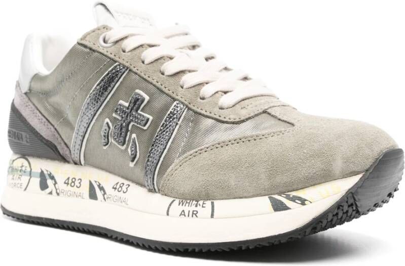 Premiata Conny Sneakers Nylon Leer Gray Dames