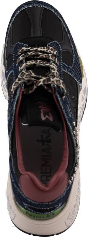 Premiata Denim Sneakers met dierenprintdetails Blue Dames