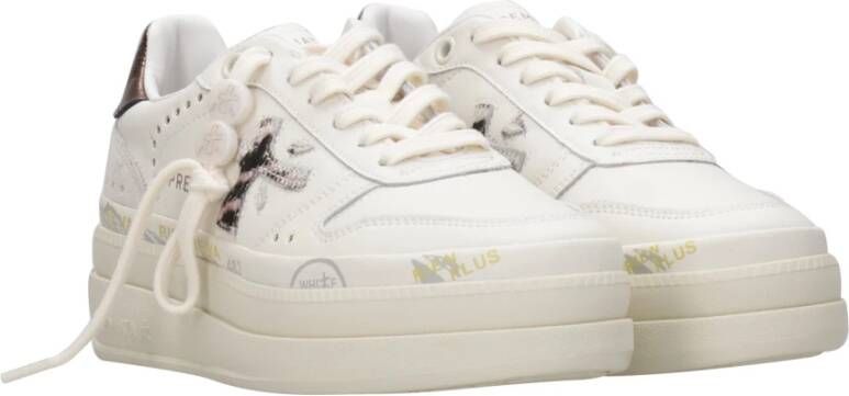 Premiata Dieren Detail Leren Sneakers White Dames