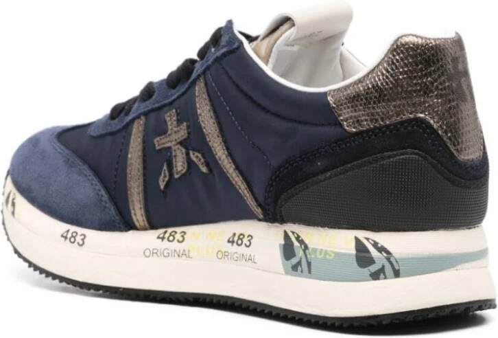 Premiata Donkerblauw Grijze Sneakers Blue Dames