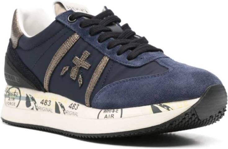 Premiata Donkerblauw Grijze Sneakers Blue Dames