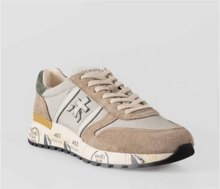 Premiata Elegante Groen Beige Sneakers Multicolor Heren