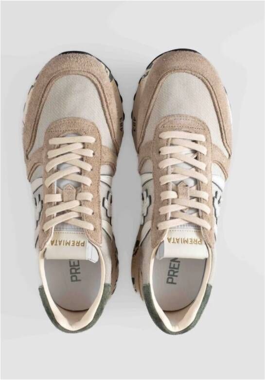 Premiata Elegante Groen Beige Sneakers Multicolor Heren