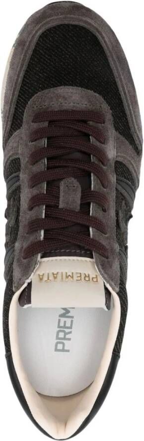 Premiata Elegante Zwarte en Grijze Sneakers Gray Heren