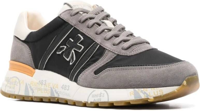 Premiata Grijze Lander Sneakers Suède Nylon Gray Heren