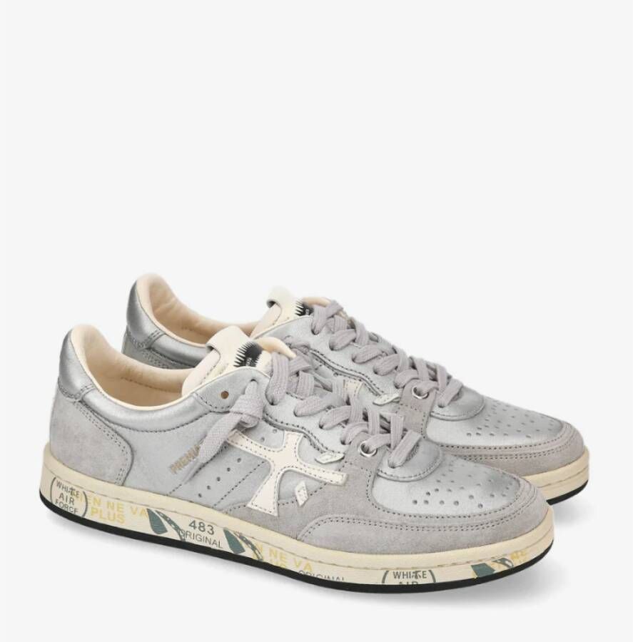 Premiata Grijze Leren en Suède Sneakers Gray Dames