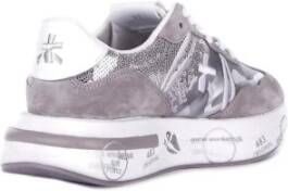 Premiata Grijze Logo Sneakers Leren Rubberen Zool Gray Dames