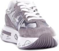 Premiata Grijze Logo Sneakers Leren Rubberen Zool Gray Dames