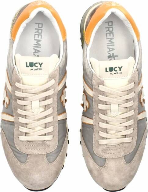 Premiata Grijze Lucy Sneakers met Suède Panelen Gray Heren