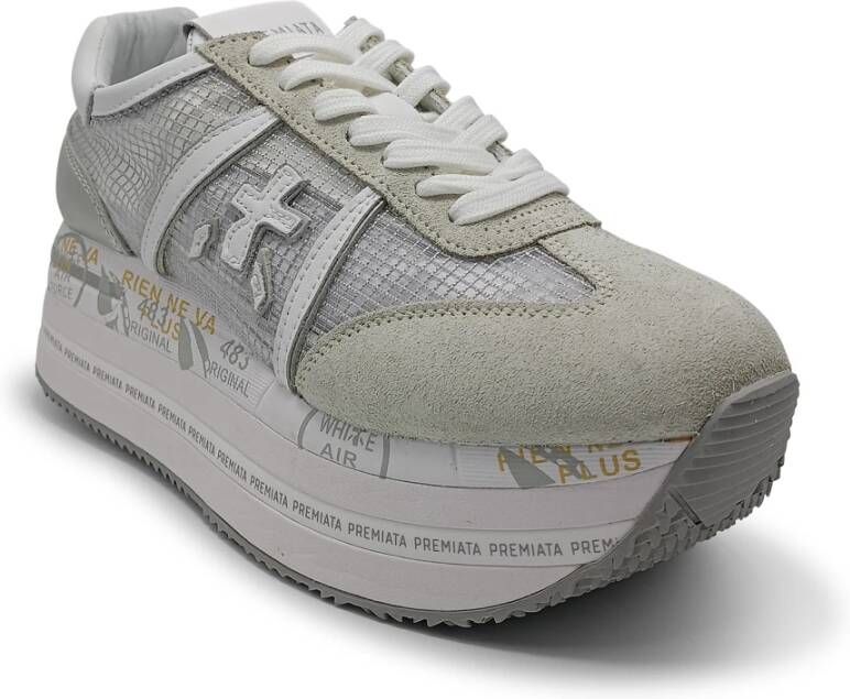 Premiata Grijze Platte Schoenen met Multikleurig Ontwerp Gray Dames