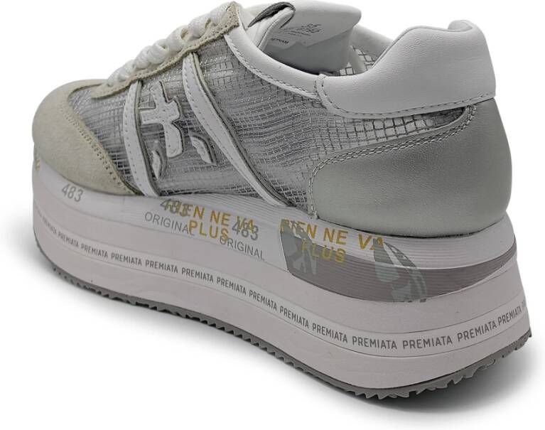 Premiata Grijze Platte Schoenen met Multikleurig Ontwerp Gray Dames