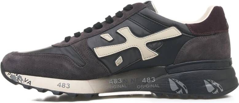 Premiata Suède Leren Sneakers Mick 6870 Black Heren